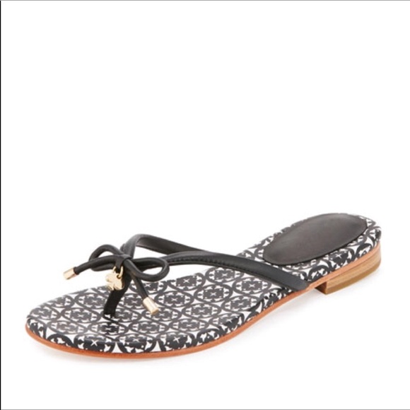 kate spade black bow flip flops